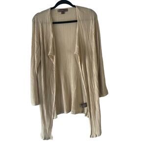 Alexandra + Oak Women's Size XL Cream Soft Open Front Cardigan Sweater‎